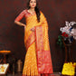 Lorenvalley Fashion Gold Organza Silk Woven Design with Rich Meenakari Weaving Pallu Saree - Swadesiicart