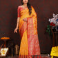 Lorenvalley Fashion Gold Organza Silk Woven Design with Rich Meenakari Weaving Pallu Saree - Swadesiicart