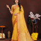 Lorenvalley Fashion Gold Soft Katan Silk Woven Design Zari Weaving Pallu Saree - Swadesiicart