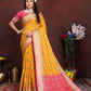 Lorenvalley Fashion Gold Patola Silk Woven Design with Zari Meenakari Weaving motifs Pallu Saree - Swadesiicart