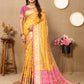 Lorenvalley Fashion Gold Patola Silk Woven Design with Zari Meenakari Weaving motifs Pallu Saree - Swadesiicart