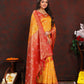 Lorenvalley Fashion Gold Organza Silk Woven Design with Rich Meenakari Weaving Pallu Saree - Swadesiicart