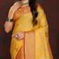 Lorenvalley Fashion Gold Soft Katan Silk Woven Design Zari Weaving Pallu Saree - Swadesiicart