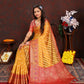 Lorenvalley Fashion Gold Organza Silk Woven Design with Rich Meenakari Weaving Pallu Saree - Swadesiicart