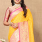 Lorenvalley Fashion Gold Soft Silk weaving Design Rich Zari Weaving Saree - Swadesiicart
