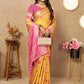 Lorenvalley Fashion Gold Patola Silk Woven Design with Zari Meenakari Weaving motifs Pallu Saree - Swadesiicart