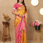 Lorenvalley Fashion Gold Patola Silk Woven Design with Zari Meenakari Weaving motifs Pallu Saree - Swadesiicart