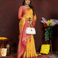 Lorenvalley Fashion Gold Organza Silk Woven Design with Rich Meenakari Weaving Pallu Saree - Swadesiicart