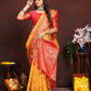 Lorenvalley Fashion Gold Organza Silk Woven Design with Rich Meenakari Weaving Pallu Saree - Swadesiicart