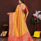 Lorenvalley Fashion Gold Organza Silk Woven Design with Rich Meenakari Weaving Pallu Saree - Swadesiicart