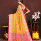 Lorenvalley Fashion Gold Patola Silk Woven Design with Zari Meenakari Weaving motifs Pallu Saree - Swadesiicart