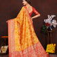 Lorenvalley Fashion Gold Organza Silk Woven Design with Rich Meenakari Weaving Pallu Saree - Swadesiicart