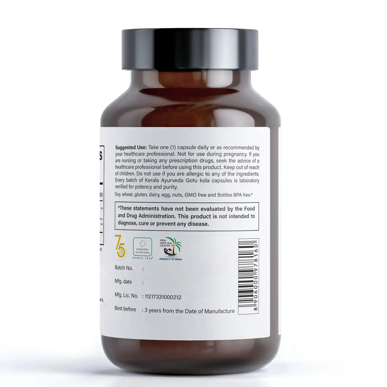 Gotu Kola - Promotes Calmness and Mental Balance (60 Veg Capsules)