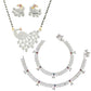 AanyaCentric Gold-Polished Mangalsutra Pendant Earring Set & Silver Plated Anklet
