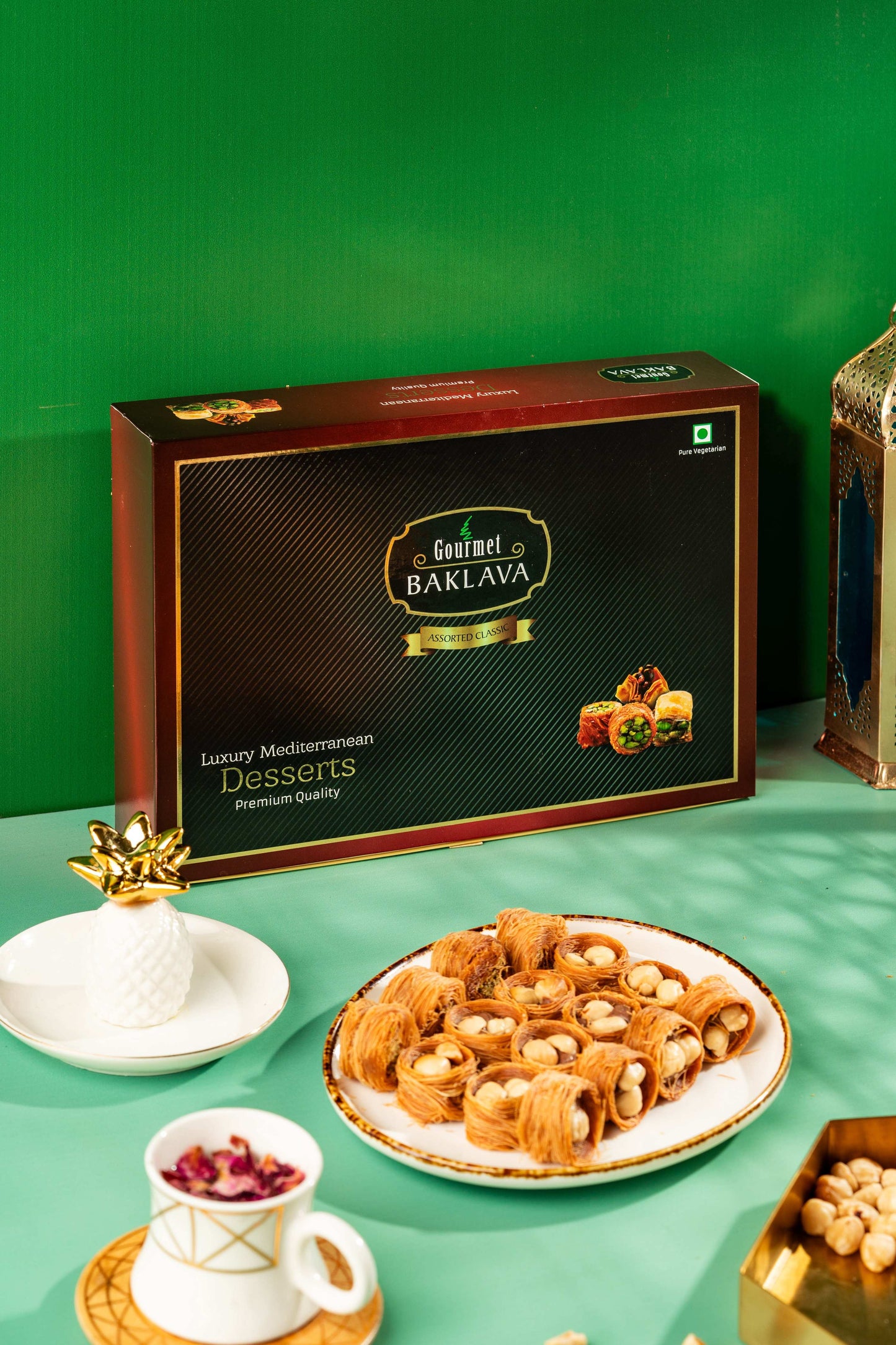 Gourmet Baklava Luxury Gift Box Of Hazelnut Nest Baklava | Swadesiicart