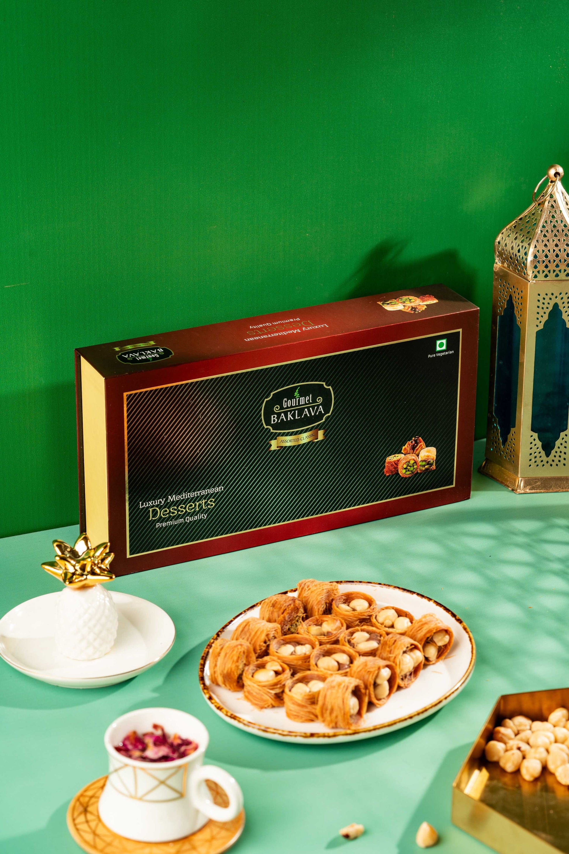 Gourmet Baklava Crescent Gift Box Of Hazelnut Nest Baklava | Swadesiicart