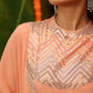 Janasya Peach Georgette Sequined Kurta,Bottom & Dupatta | Swadesiicart