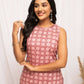FIORRA Women's Floral Printed Pink Cotton Straight Kurta - Swadesiicart