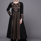Ahalyaa Women Black Floral Printed Pure Cotton Kurta with Palazzos | Swadesiicart