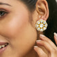 Nuyug 22K Gold-Plated Elegant Kundan Studded & Pearls Beaded Floral Studs | Swadesiicart