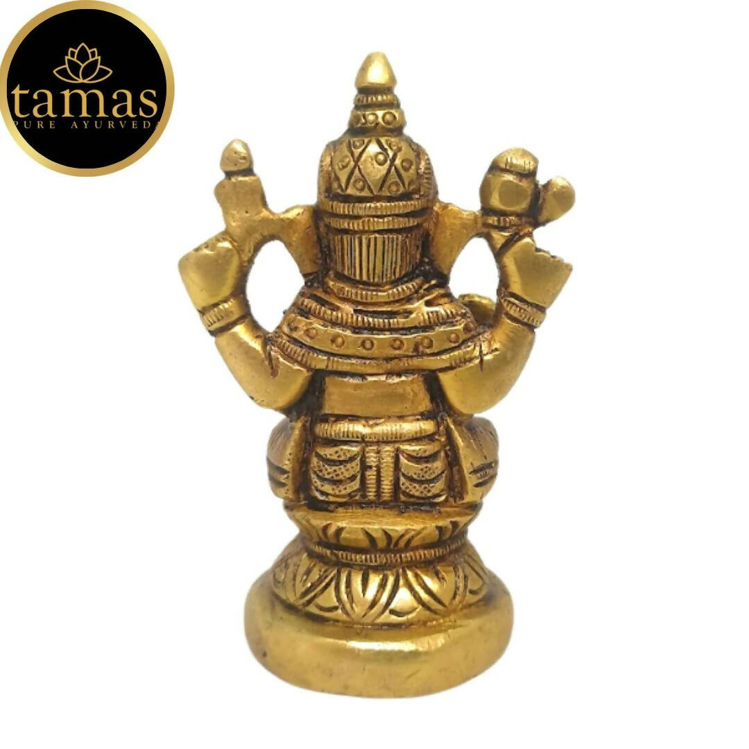 Tamas Brass Vinayakmoorti Ganesha Statue | Golden | Pooja Decor - Swadesiicart