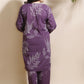 Breathables Women’S Purple Cotton Abstract Print Loungewear Co-Ord Set – Long Kurta & Pants