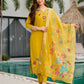The52 Yellow Women's Gorgeous Embroidered work Viscose Gadhwal Fabric Straight Kurta, Pant and Dupatta Set - Swadesiicart