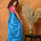 Very Much Indian Fusion Cotton Tissue Shimmer Saree - Light Blue | Swadesiicart