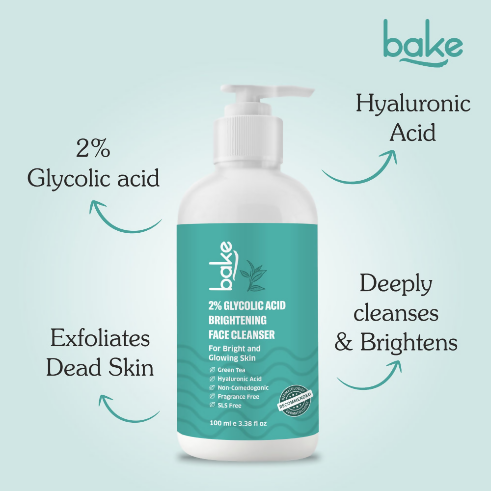 Bake 2% Glycolic Acid Exfoliating Face Wash | Swadesiicart