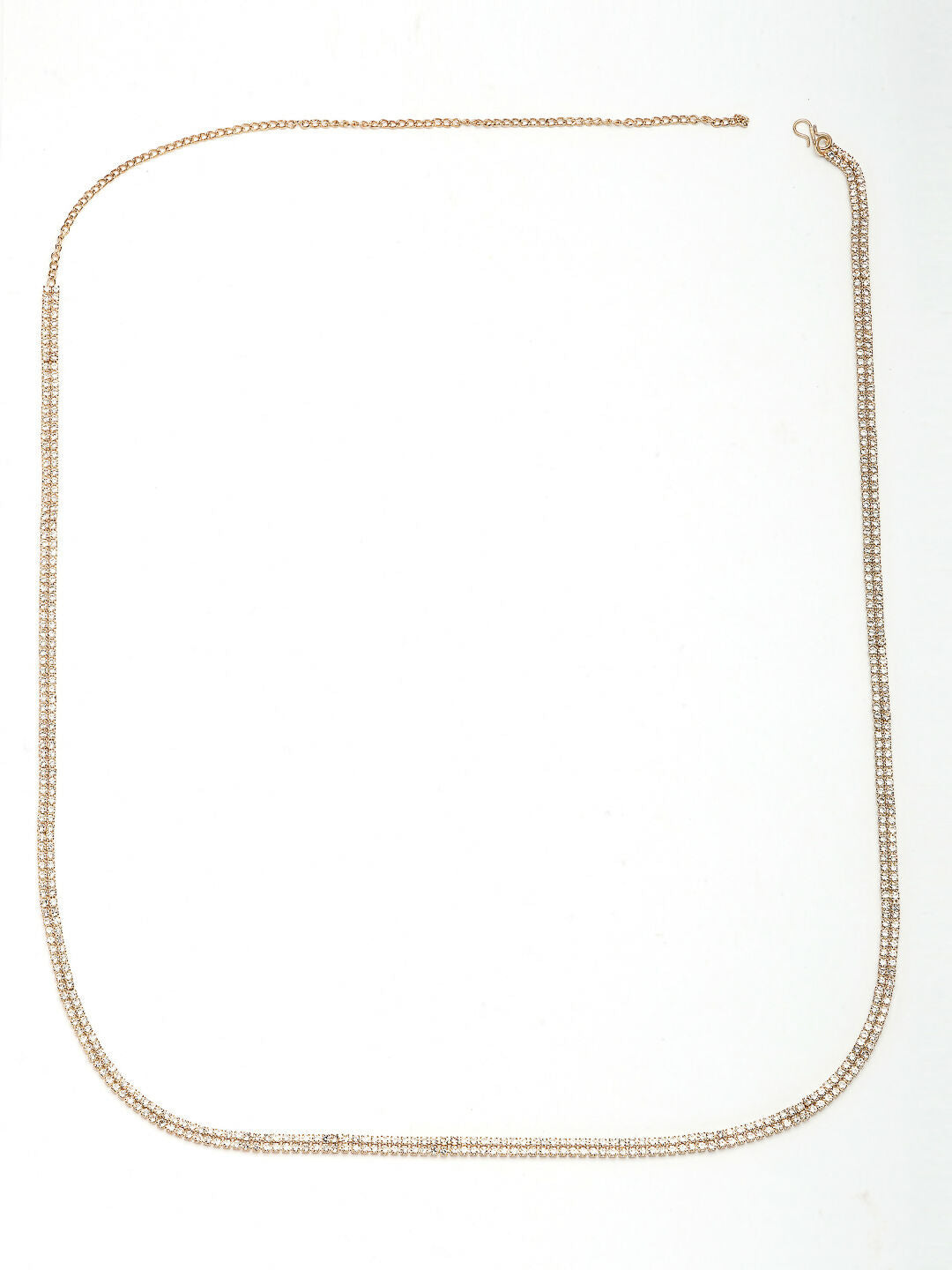 NVR Women's Gold-Polished AD-Studded Double Layered Kamarbandh Waist Chain | Swadesiicart