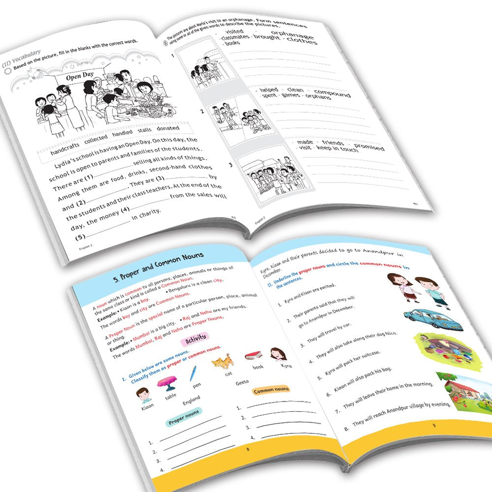 Grade 2 Ultimate English Combo Practice Workbooks Set of 4: Grammar, Writing Skills, Olympiad Prep, and Gear Up English| Ages 7-8 Years - Swadesiicart