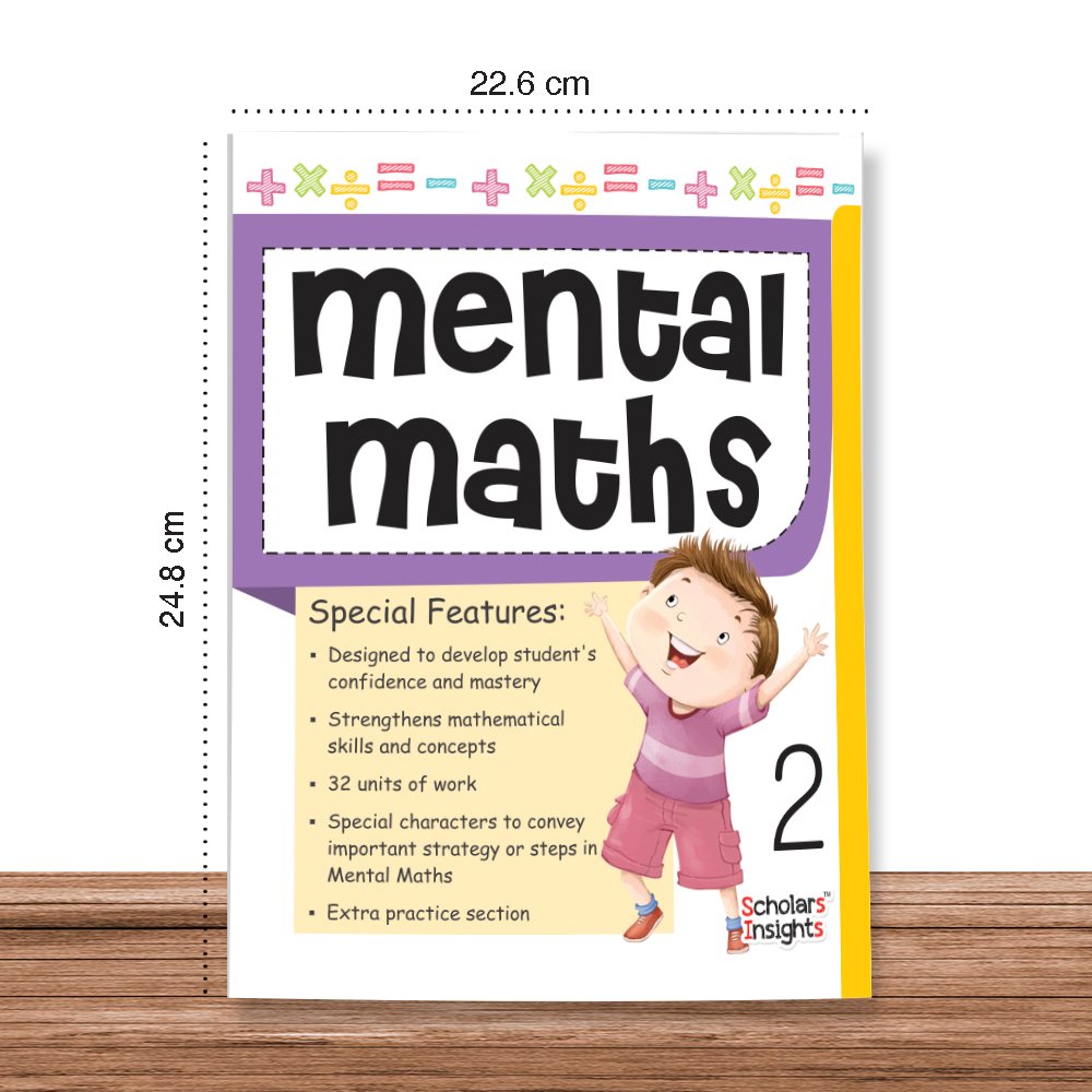 Grade 2 Comprehensive Learning with Mathematics Workbooks Set of 4 Ages 7-8 Years: Gear Up Math, Mental Math, Olympiad, and Challenging Word Problems - Swadesiicart