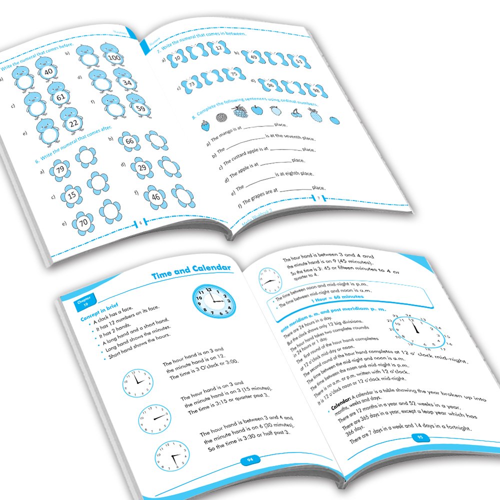 Grade 2 Comprehensive Learning with Mathematics Workbooks Set of 4 Ages 7-8 Years: Gear Up Math, Mental Math, Olympiad, and Challenging Word Problems - Swadesiicart