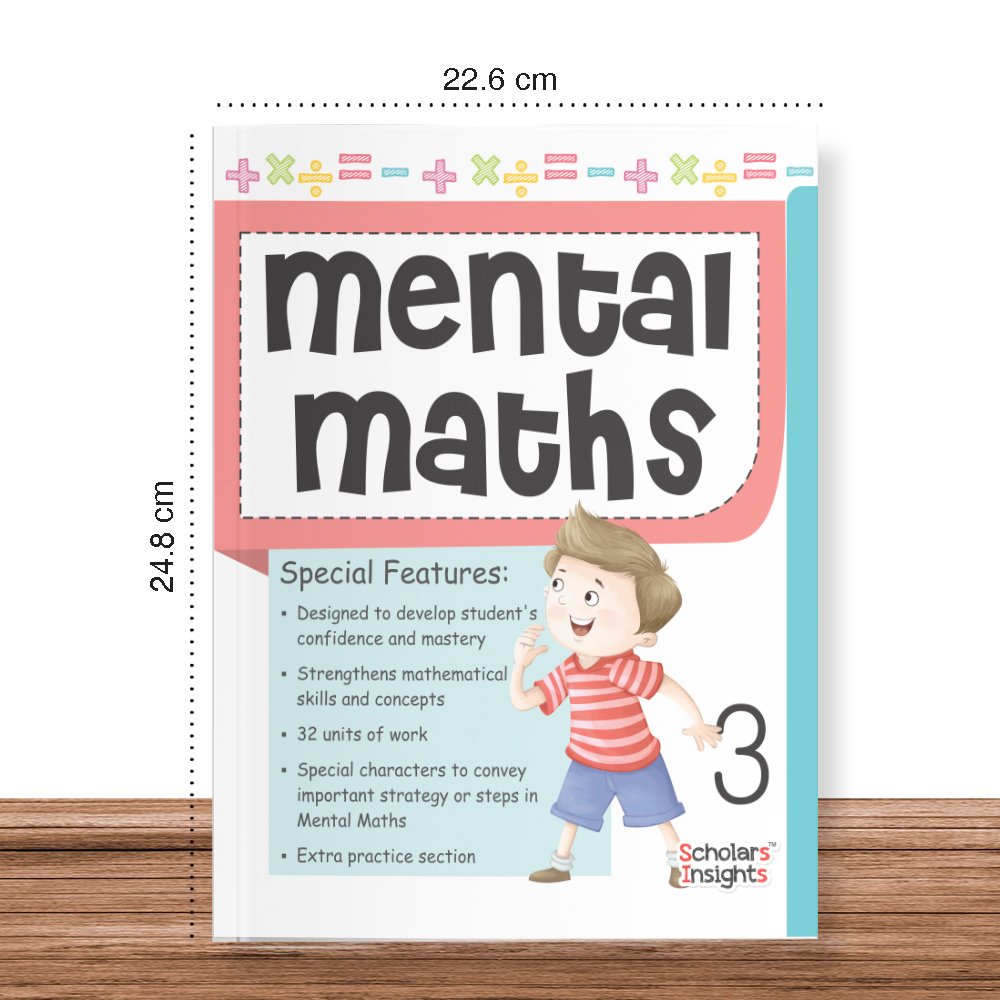 Grade 3 Comprehensive Learning with Mathematics Workbooks Set of 4 Ages 8-9 Years: Gear Up Math, Mental Math, Olympiad, and Challenging Word Problems - Swadesiicart