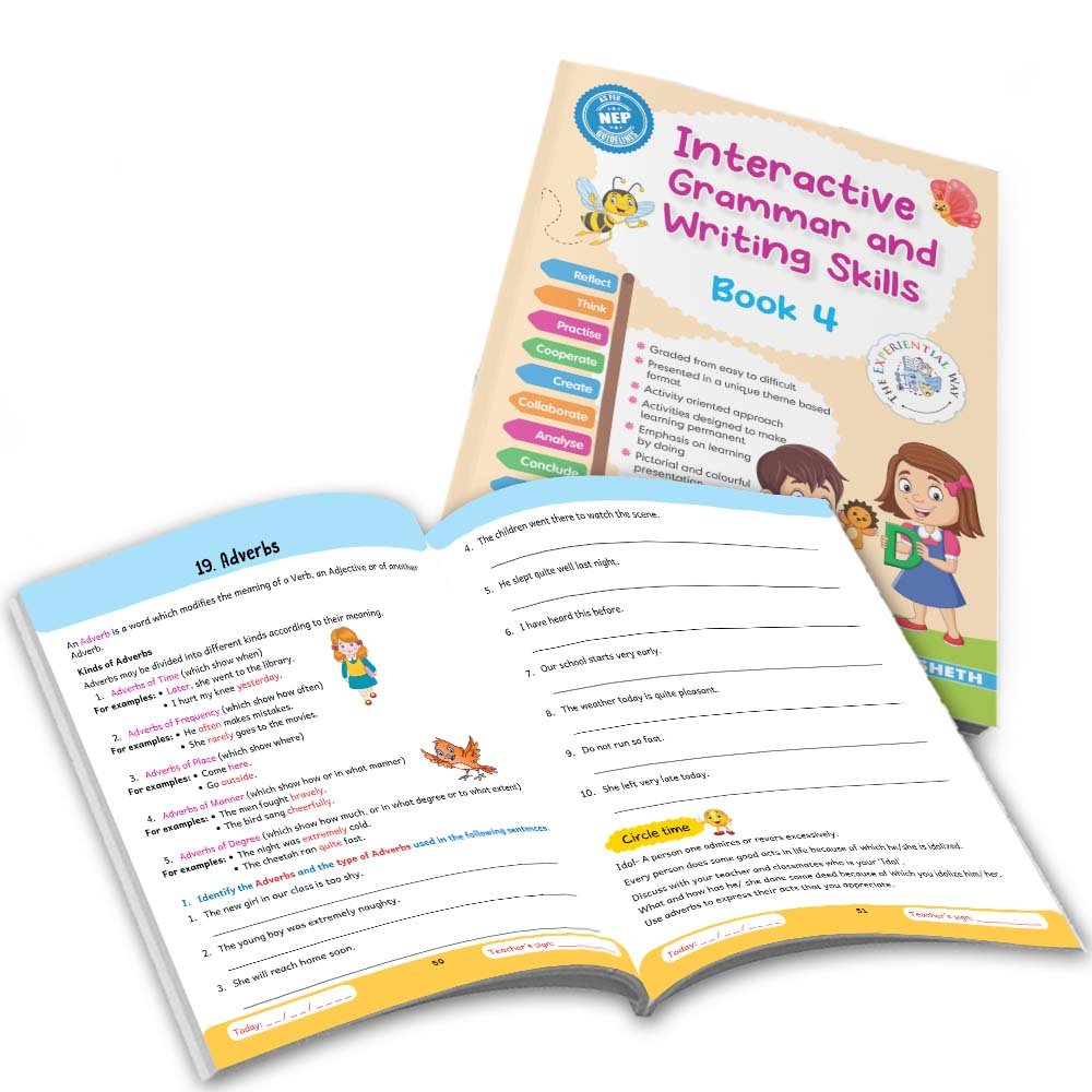 Grade 4 Ultimate English Combo Practice Workbooks Set of 4: NEP Based Interactive Grammar & Writing Skills, Olympiad Prep| Ages 8-10 Years - Swadesiicart