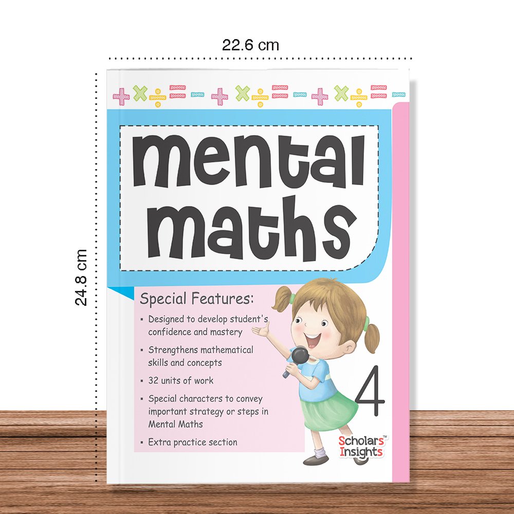 Grade 4 Comprehensive Learning with Mathematics Workbooks Set of 4 Ages 9-10 Years: Gear Up Math, Mental Math, Olympiad, and Challenging Word Problems - Swadesiicart