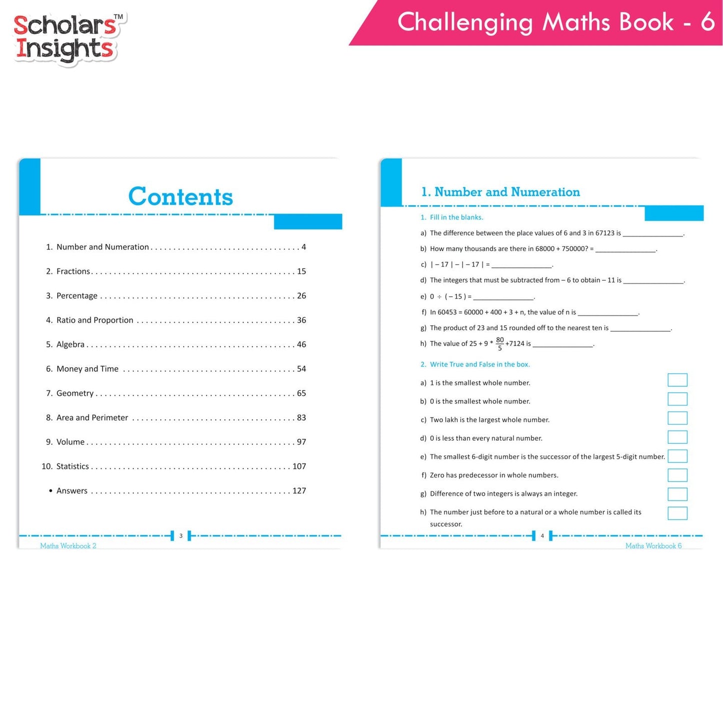 Grade 6 Comprehensive Learning with Mathematics Workbooks Set of 4 Ages 11-12 Years: Gear Up Math, Mental Math, Olympiad, Challenging Word Problems - Swadesiicart