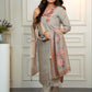 Lorenvalley Fashion Grey Roman Silk Embroidery Multi with Sequence Work Kurta Pant with Dupatta - Swadesiicart