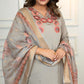 Lorenvalley Fashion Grey Roman Silk Embroidery Multi with Sequence Work Kurta Pant with Dupatta - Swadesiicart