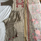 Lorenvalley Fashion Grey Roman Silk Embroidery Multi with Sequence Work Kurta Pant with Dupatta - Swadesiicart