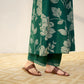 Pimu Women Floral Printed Pleated Pure Cotton Kurta with Palazzos-Green - Swadesiicart