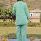 Yufta Green Cotton Checks Print Co Ord Set With Embroidery - Swadesiicart