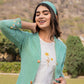 Yufta Green Cotton Checks Print Co Ord Set With Embroidery - Swadesiicart