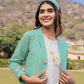 Yufta Green Cotton Checks Print Co Ord Set With Embroidery - Swadesiicart