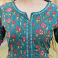 Yufta Green Floral Print Mirror_Work Anarkali Kurta Trouser And Dupatta Set - Swadesiicart