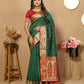 Lorenvalley Fashion Green Soft Paithani Silk Woven Design Rich Meenakari Zari Weaving Pallu Saree - Swadesiicart