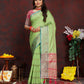 Lorenvalley Fashion Green Soft Katan Silk Woven Design Zari Weaving Pallu Saree - Swadesiicart