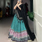 Lorenvalley Green Rayon with Bandhej And Ajarakh Print With Embossed Design Gota Lace Touch up Lehenga Choli | Swadesiicart