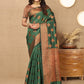 Lorenvalley Fashion Green Soft Katan Silk Woven Design Copper Zari Weaving Saree - Swadesiicart