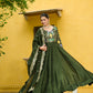 Lorenvalley Fashion Green Vichitra Silk with Multi Thread & Embroidered work Anarkali Gown with Dupatta - Swadesiicart